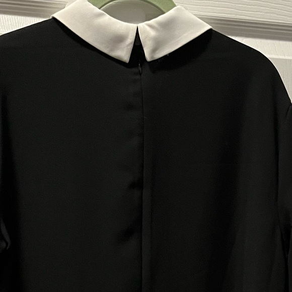 VICTORIA BECKHAM FOR TARGET Black White Collared Long Sleeve Dress w/ Rabbits - Picture 4 of 4